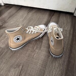 Converse Chuck Taylor All Star High Top Sneakers in Beige and White